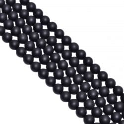 Black Onyx Matt Plain Beaded Beads -8mm Size With Round Ball Shape