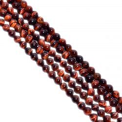 Red Tiger Eye  Round Ball Plain Stone Beads In 8 mm Size
