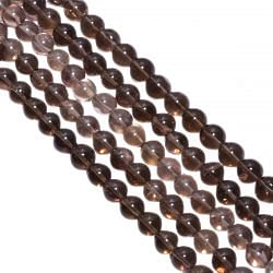 Smoky Quartz 6-6.9mm Smooth Round Beads Strand, Semi Precious Stone Beads, Smoky Quartz Plain Round Beads, Smoky Quartz