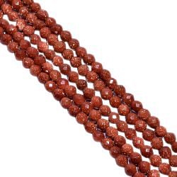 Sunstone  Round Ball Shape 4.2 mm Faceted Stone Beads