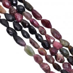 Multi Tourmaline Faceted Stone Beads in Roundel Shape, 10x9-21x14mm 
