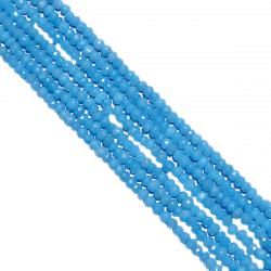 Blue Chalcedony Faceted Roundel Beads Strand (3.5mm)