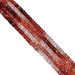 Multi Spinal Faceted Roundel Beads - Multi Spinel 3.5-4mm