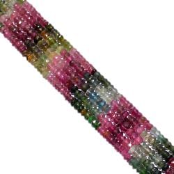 Tourmaline Stone Multi Color Beads,4.5mm in Roundel Shape