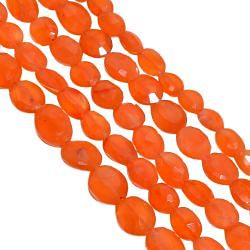 Carnelian 7x9-20x12mm Faceted Oval Beads Strand, Carnelian Faceted Oval Beads, Carnelian Stone Beads