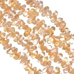 Citrine Plain Beaded Beads Drop Shape Strand In  8x4-15x6mm Size