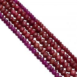 Ruby Precious Stone Beads - 3.5-8mm With Round Ball Shape 