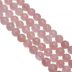 Rose Quatrz  Smooth Stone Beads -8 mm Size And Round Ball Shape
