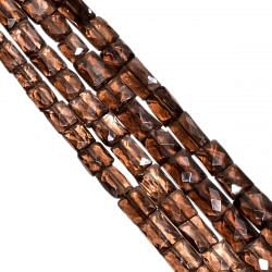 Smoky Quartz 6x8-10x8mm Faceted Rectangle Beads Strand, Smoky Quartz Faceted Rectangle Beads