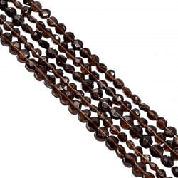 Smoky Quartz 5-7.5mm Faceted Coin Beads Strand, Smoky Quartz Faceted Coin Beads, Smoky Quartz Beads