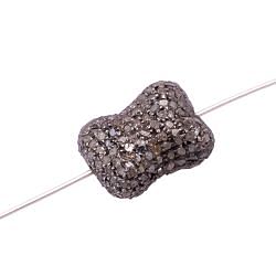 925 Sterling Silver Pave Diamond Beads In Nugget Shape - 14X10MM, F-116
