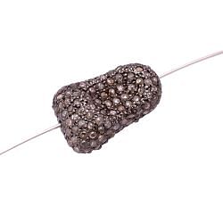 925 Sterling Silver Pave Diamond Beads - Nugget In Shape(18X11MM) - F-119