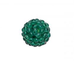 Green Onyx Plain and Natural Stone Beaded Beads - 15x13mm (Round Shape)