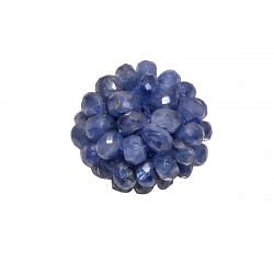 Sapphire Faceted Beaded Beads in Roundel Shape (15x13mm)