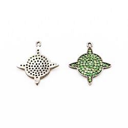 925 Sterling Silver Pave Diamond Pendant With Fancy Shape, And Natural Tsavorite  Stone.