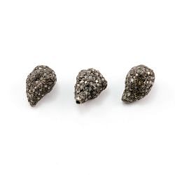 Beautiful 925 Sterling Silver, Cone Shape 13.50x10.50mm,Black Rhodium, Diamond Pave Bead. Sold By 1 Pcs