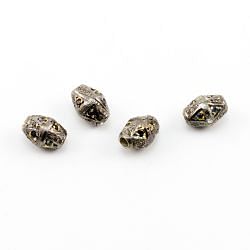 925 Sterling Silver Pave Diamond Beads In 11X8MM Size , F-1592