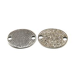 925 Sterling Silver Pave Diamond Connector, Fancy Oval Shape-24.00x18.00mm, Black Rhodium Plating. Sold By 1 Pcs, F-2182