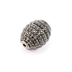 925 Sterling Silver Oval Shape Pave Diamond Bead With Natural Black Spinel Stone.