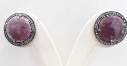 925 Sterling Silver Diamond Earring With Black Rhodium Plating - J-1362 