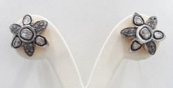 925 Sterling Silver Diamond Earring - Victorian Jewelry, J-1684 