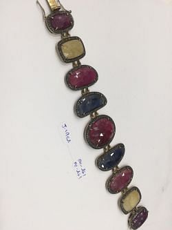 925 Sterling Silver Diamond Bracelet in  Gold, Black Rhodium - J-1984