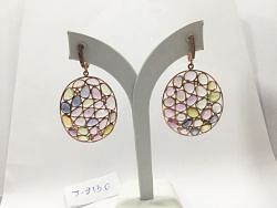  925 Sterling Silver Diamond Earring In Rose Gold Plating - J-2130