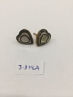  925 Sterling Silver Diamond Earring In Black Rhodium Plating -  J-2184