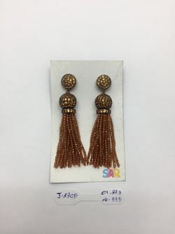 925 Sterling Silver Diamond Earring,  Victorian Jewelry    - J-2205
