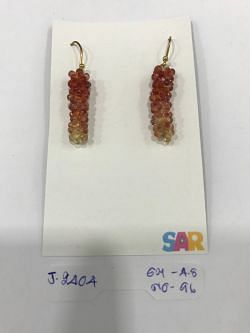 Victorian Jewelry, Silver Diamond Earring With Rose Cut Diamond, And Sapphire Stone Studded In 925 Sterling Silver, Rose Gold Plating. J-2404