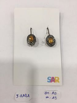 Victorian Jewelry, Silver Diamond Earring With Rose Cut Diamond, And  Lemon Quartz Stone Studded In 925 Sterling Silver, Gold/Black Rhodium Plating. J-2494