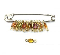  18K Solid Yellow Gold Bezel Connector With Oval Shape Natural Multi Sapphire Stone. Sold by 3 Pcs