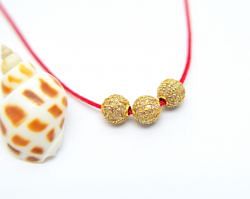  18K Solid Yellow Gold Micro Pave Diamond 6,00mm Bead With Round Shape, SGTAN-1142, Sold By 1 Pcs.