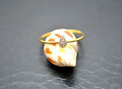 14K Solid Yellow Gold Diamond Stone Studded In Pear Shape Ring( Size- 7 No), SGTAN-1284, Sold By 1 Pcs.