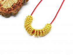 Solid 18k Gold Bead With Flower Shape, Size 5,5X1,2 mm Beads For Jewellery, SGTAN-0468, Sold By 2 Pcs.