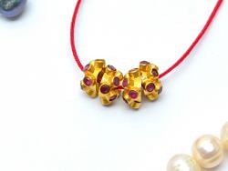  18K Solid  Yellow Gold Beads - Round in shape, 4X9mm Size  - SGTAN-0734, Sold By 1 Pcs.