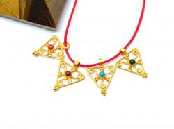 18K Solid Gold Beads in Triangle Shape With 14x10 mm Size   - SGTAN-0811, Sold By 1 Pcs.