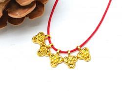  18k Solid Gold Charm Pendant With Flower Shape , 8X6X2mm size    - SGTAN-0866 Sold by 2 Pcs 