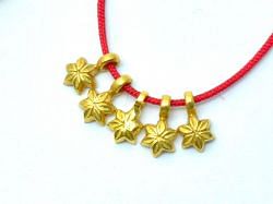  Handmade 18k Solid Gold Charm Pendant in Flower Shape , 7X4X2mm - SGTAN-0873 Sold by 2 Pcs
