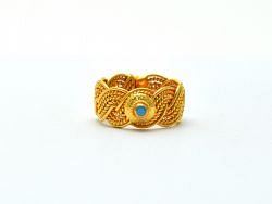18K Solid Yellow Gold Free Size Ring with Stone, SGTAN-0972, Sold By 1 Pcs.