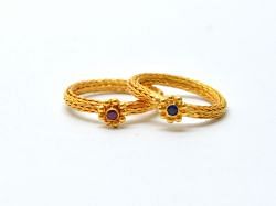  Amazingly  18K Solid Gold Ring Studded With Hydro Stone - SGTAN-0985, Sold By 1 Pcs.
