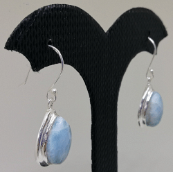 925 Silver Earrings Studded With Caribbean and Ocean Blue - 925 Silver Jewellery  