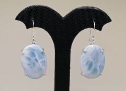 Handmade Wedding Earrings Jewelry in Larimar Stone