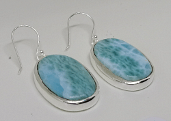 Handmade Blue Gemstone Earrings With Larimar Stone