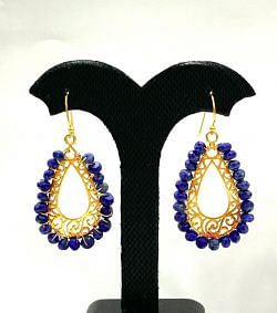 Beautiful 925 Sterling Silver Earring in Amethyst Stone - 4.7Cm, Sold By 1Pair