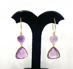 Beautiful Handmade 925 Sterling Silver Earring With Natural Lemon Quartz - 5.1Cm, Sold By 1Pair 