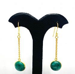 Beautiful 925 Sterling Silver Earring With Malachite in 5.7cm,Sold By 1Pair 